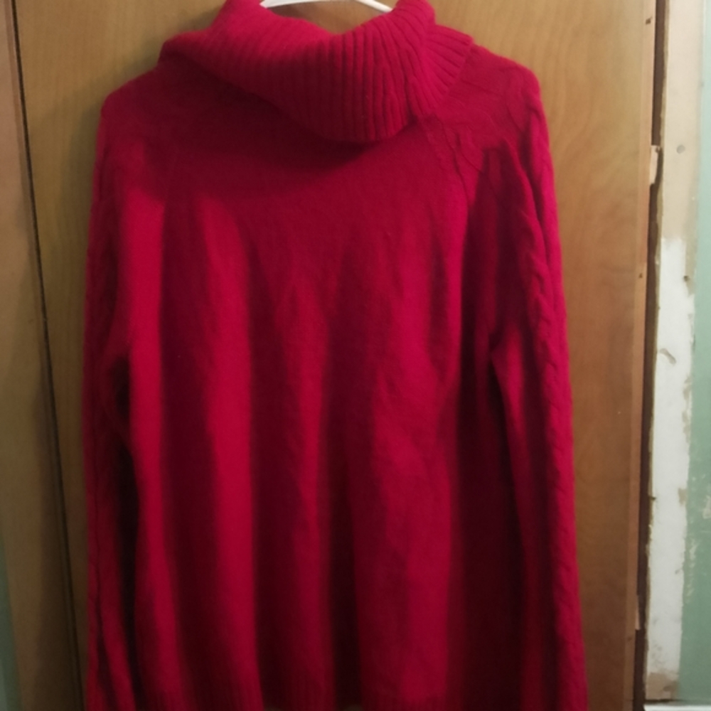 New York‎ & Company Vibrant Red Cowl Neck Sweater - Picture 6 of 10